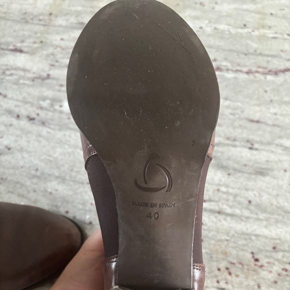 KANNA Women's Brown Leather Mixed Ankle Boot, Size EU 40 (US 9.5-10) - Picture 3 of 4